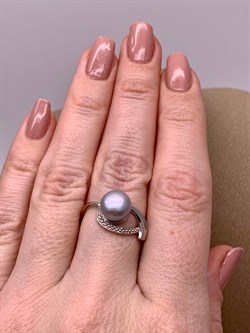 *Кольцо р.17,5 Серебристый Жемчуг д.9*9,5мм арт. 1.0351.0.b-980 Вес 2,81 г - фото 291797 *Кольцо р.17,5 Серебристый Жемчуг д.9*9,5мм арт. 1.0351.0.b-980 Вес 2,81 г - фото 291797