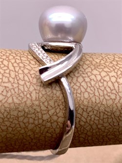 *Кольцо р.17,5 Серебристый Жемчуг д.9*9,5мм арт. 1.0351.0.b-980 Вес 2,81 г - фото 291799 *Кольцо р.17,5 Серебристый Жемчуг д.9*9,5мм арт. 1.0351.0.b-980 Вес 2,81 г - фото 291799