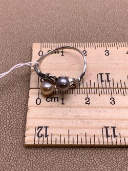 *Кольцо р.19 Жемчуг Микс д.6*6,5мм арт. 1.0301.0.b-953 Вес 1,8 г - фото 291802