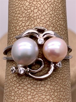 *Кольцо р.19,5 Жемчуг Микс д.6,5*7 д.7,5*8мм арт. 1.0036.0.b-902 Вес 3,64 г - фото 291815