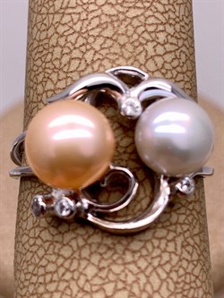 *Кольцо р.17,5 Жемчуг Микс д.6,5*7 д.7,5*8мм арт. 1.0036.0.b-865 Вес 3,5 г - фото 291831