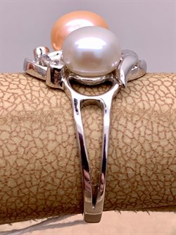 *Кольцо р.17,5 Жемчуг Микс д.6,5*7 д.7,5*8мм арт. 1.0036.0.b-865 Вес 3,5 г - фото 291832