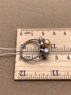 *Кольцо р.18 Жемчуг Микс д.6,5*7 д.7,5*8мм арт. 1.0036.0.b-872 Вес 3,63 г - фото 291837