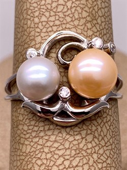 *Кольцо р.18 Жемчуг Микс д.6,5*7 д.7,5*8мм арт. 1.0036.0.b-872 Вес 3,63 г - фото 291841