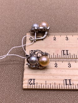 *Серьги Жемчуг Микс д.6,5*7 д.7,5*8мм арт. 2.0036.0.b-964 Вес 5,92 г - фото 291847