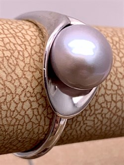 *Кольцо р.16,5 Серебристый Жемчуг д.7*7,5мм арт. 11600676.0.d-426 Вес 2,46 г - фото 291859 *Кольцо р.16,5 Серебристый Жемчуг д.7*7,5мм арт. 11600676.0.d-426 Вес 2,46 г - фото 291859