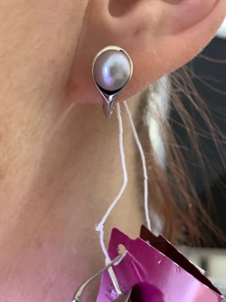 *Серьги Серебристый Жемчуг д.7*7,5мм арт. 21600676.0.d-785 Вес 3,86 г - фото 291866 *Серьги Серебристый Жемчуг д.7*7,5мм арт. 21600676.0.d-785 Вес 3,86 г - фото 291866