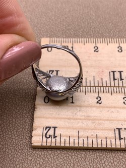 *Кольцо р.16,5 Серебристый Жемчуг д.9,5*10мм арт. 1.0480.0.b-557 Вес 2,57 г - фото 291874 *Кольцо р.16,5 Серебристый Жемчуг д.9,5*10мм арт. 1.0480.0.b-557 Вес 2,57 г - фото 291874