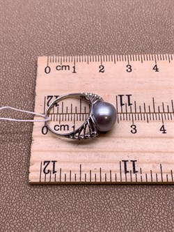 *Кольцо р.15,5 Серебристый Жемчуг д.9,5*10мм арт. 1.0480.0.b-540 Вес 2,73 г - фото 291880 *Кольцо р.15,5 Серебристый Жемчуг д.9,5*10мм арт. 1.0480.0.b-540 Вес 2,73 г - фото 291880