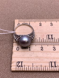 *Кольцо р.15,5 Серебристый Жемчуг д.9,5*10мм арт. 1.0480.0.b-540 Вес 2,73 г - фото 291881 *Кольцо р.15,5 Серебристый Жемчуг д.9,5*10мм арт. 1.0480.0.b-540 Вес 2,73 г - фото 291881