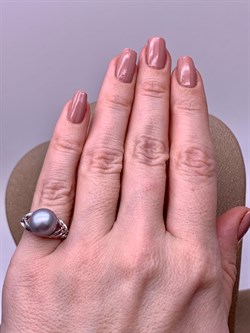 *Кольцо р.15,5 Серебристый Жемчуг д.9,5*10мм арт. 1.0480.0.b-540 Вес 2,73 г - фото 291883 *Кольцо р.15,5 Серебристый Жемчуг д.9,5*10мм арт. 1.0480.0.b-540 Вес 2,73 г - фото 291883