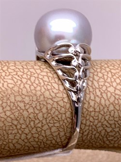 *Кольцо р.15,5 Серебристый Жемчуг д.9,5*10мм арт. 1.0480.0.b-540 Вес 2,73 г - фото 291885 *Кольцо р.15,5 Серебристый Жемчуг д.9,5*10мм арт. 1.0480.0.b-540 Вес 2,73 г - фото 291885