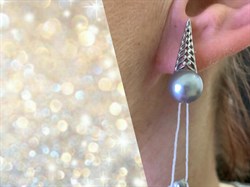 *Серьги Серебристый Жемчуг д.9,5*10мм арт. 21600480.0.b-809 Вес 5,01 г - фото 291903 *Серьги Серебристый Жемчуг д.9,5*10мм арт. 21600480.0.b-809 Вес 5,01 г - фото 291903