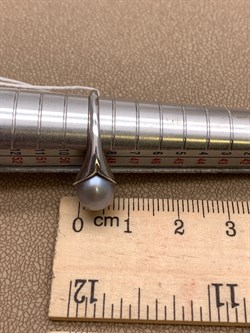 *Кольцо р.15,5 Серебристый Жемчуг д.7*7,5мм арт. 11600676.0.d-525 Вес 2,4 г - фото 291927 *Кольцо р.15,5 Серебристый Жемчуг д.7*7,5мм арт. 11600676.0.d-525 Вес 2,4 г - фото 291927