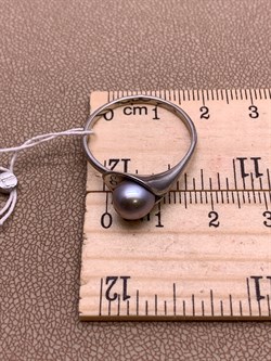 *Кольцо р.20,5 Серебристый Жемчуг д.7*7,5мм арт. 11600676.0.d-402 Вес 2,8 г - фото 291940