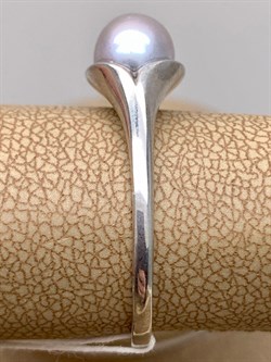 *Кольцо р.20,5 Серебристый Жемчуг д.7*7,5мм арт. 11600676.0.d-402 Вес 2,8 г - фото 291944