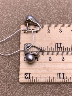 *Серьги Серебристый Жемчуг д.7*7,5мм арт. 21600676.0.d-709 Вес 3,84 г - фото 291968 *Серьги Серебристый Жемчуг д.7*7,5мм арт. 21600676.0.d-709 Вес 3,84 г - фото 291968