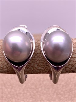 *Серьги Серебристый Жемчуг д.7*7,5мм арт. 21600676.0.d-709 Вес 3,84 г - фото 291971 *Серьги Серебристый Жемчуг д.7*7,5мм арт. 21600676.0.d-709 Вес 3,84 г - фото 291971