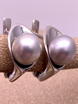 *Серьги Серебристый Жемчуг д.7*7,5мм арт. 21600676.0.d-709 Вес 3,84 г - фото 291973 *Серьги Серебристый Жемчуг д.7*7,5мм арт. 21600676.0.d-709 Вес 3,84 г - фото 291973