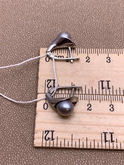 *Серьги Серебристый Жемчуг д.7*7,5мм арт. 21600676.0.d-686 Вес 3,77 г - фото 291975 *Серьги Серебристый Жемчуг д.7*7,5мм арт. 21600676.0.d-686 Вес 3,77 г - фото 291975