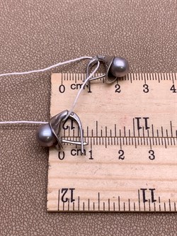 *Серьги Серебристый Жемчуг д.7*7,5мм арт. 21600676.0.d-686 Вес 3,77 г - фото 291976 *Серьги Серебристый Жемчуг д.7*7,5мм арт. 21600676.0.d-686 Вес 3,77 г - фото 291976