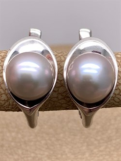 *Серьги Серебристый Жемчуг д.7*7,5мм арт. 21600676.0.d-686 Вес 3,77 г - фото 291978 *Серьги Серебристый Жемчуг д.7*7,5мм арт. 21600676.0.d-686 Вес 3,77 г - фото 291978