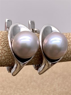 *Серьги Серебристый Жемчуг д.7*7,5мм арт. 21600676.0.d-686 Вес 3,77 г - фото 291980 *Серьги Серебристый Жемчуг д.7*7,5мм арт. 21600676.0.d-686 Вес 3,77 г - фото 291980