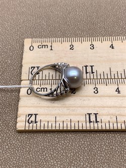 *Кольцо р.15 Серебристый Жемчуг д.9,5*10мм арт. 1.0480.0.b-472 Вес 2,88 г - фото 291982 *Кольцо р.15 Серебристый Жемчуг д.9,5*10мм арт. 1.0480.0.b-472 Вес 2,88 г - фото 291982