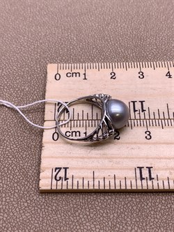 *Кольцо р.15,5 Серебристый Жемчуг д.9,5*10мм арт. 1.0480.0.b-519 Вес 2,59 г - фото 291992 *Кольцо р.15,5 Серебристый Жемчуг д.9,5*10мм арт. 1.0480.0.b-519 Вес 2,59 г - фото 291992