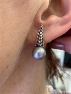 *Серьги Серебристый Жемчуг д.9,5*10мм арт.21600480.0.b-793 Вес 5,12 г - фото 292010 *Серьги Серебристый Жемчуг д.9,5*10мм арт.21600480.0.b-793 Вес 5,12 г - фото 292010