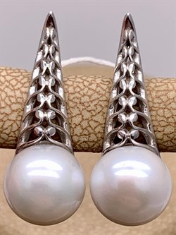 *Серьги Серебристый Жемчуг д.9,5*10мм арт. 21600480.0.b-731 Вес 4,97 г - фото 292017 *Серьги Серебристый Жемчуг д.9,5*10мм арт. 21600480.0.b-731 Вес 4,97 г - фото 292017