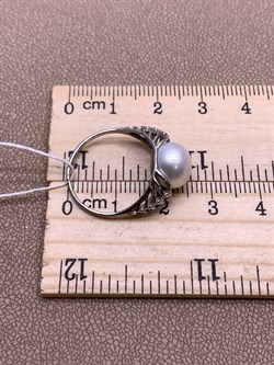 *Кольцо р.18 Белый Жемчуг д.9,5*10мм арт. 1.0480.0.b-287 Вес 2,6 г - фото 292052