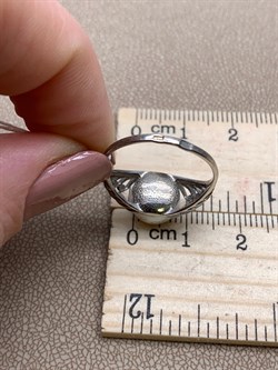 *Кольцо р.18 Белый Жемчуг д.9,5*10мм арт. 1.0480.0.b-294 Вес 2,61 г - фото 292064