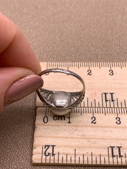 *Кольцо р.17,5 Белый Жемчуг д.9,5*10мм арт. 1.0480.0.b-331 Вес 2,74 г - фото 292074