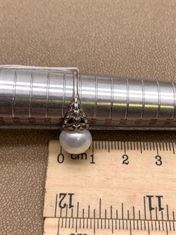 *Кольцо р.17,5 Белый Жемчуг д.9,5*10мм арт. 1.0480.0.b-331 Вес 2,74 г - фото 292080