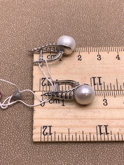 *Серьги Белый Жемчуг д.9,5*10мм арт.21500480.0.b-625 Вес 4,65 г - фото 292130