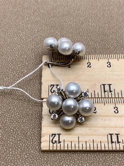 *Серьги Белый Жемчуг д.7*7,5мм арт 2.0106.0.b-471 Вес 8,71 г - фото 292146 *Серьги Белый Жемчуг д.7*7,5мм арт 2.0106.0.b-471 Вес 8,71 г - фото 292146