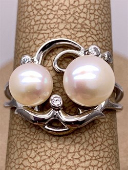 *Кольцо р.17,5 Белый Жемчуг д.6,5*7 д.7,5*8мм арт. 1.0036.0.b-967 Вес 3,7 г - фото 292167 *Кольцо р.17,5 Белый Жемчуг д.6,5*7 д.7,5*8мм арт. 1.0036.0.b-967 Вес 3,7 г - фото 292167