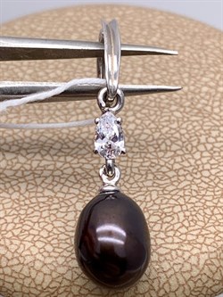 *Кулон Карабин Открывается Черный Жемчуг д.8*8,5мм арт. 3.1112.h.d-287 Вес 1,59 г - фото 292200 *Кулон Карабин Открывается Черный Жемчуг д.8*8,5мм арт. 3.1112.h.d-287 Вес 1,59 г - фото 292200