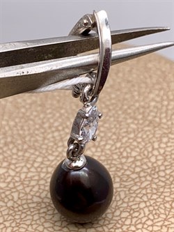 *Кулон Карабин Открывается Черный Жемчуг д.8*8,5мм арт. 3.1112.h.d-324 Вес 1,65 г - фото 292206 *Кулон Карабин Открывается Черный Жемчуг д.8*8,5мм арт. 3.1112.h.d-324 Вес 1,65 г - фото 292206