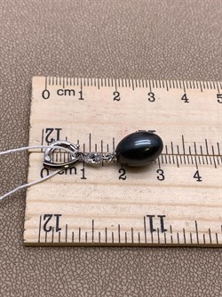 *Кулон Карабин Открывается Черный Жемчуг д.8,5*9мм арт. 3.1112.h.d-042 Вес 2,06 г - фото 292210 *Кулон Карабин Открывается Черный Жемчуг д.8,5*9мм арт. 3.1112.h.d-042 Вес 2,06 г - фото 292210