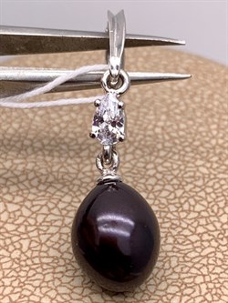 *Кулон Карабин Открывается Черный Жемчуг д.8*8,5мм арт. 3.1112.h.d-270 Вес 1,69 г - фото 292217 *Кулон Карабин Открывается Черный Жемчуг д.8*8,5мм арт. 3.1112.h.d-270 Вес 1,69 г - фото 292217