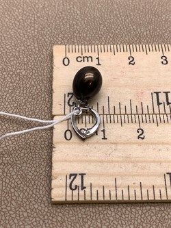 *Кулон Карабин Открывается Черный Жемчуг д.8*8,5мм арт. 3.1112.0.d-302 Вес 1,42 г - фото 292222 *Кулон Карабин Открывается Черный Жемчуг д.8*8,5мм арт. 3.1112.0.d-302 Вес 1,42 г - фото 292222