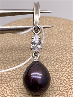 *Кулон Карабин Открывается Черный Жемчуг д.8*8,5мм арт. 3.1112.h.d-355 Вес 1,68 г - фото 292228 *Кулон Карабин Открывается Черный Жемчуг д.8*8,5мм арт. 3.1112.h.d-355 Вес 1,68 г - фото 292228