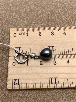 *Кулон Карабин Открывается Черный Жемчуг д.8*8,5мм арт. 3.1112.h.d-300 Вес 1,58 г - фото 292270 *Кулон Карабин Открывается Черный Жемчуг д.8*8,5мм арт. 3.1112.h.d-300 Вес 1,58 г - фото 292270