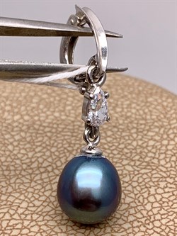 *Кулон Карабин Открывается Черный Жемчуг д.8*8,5мм арт. 3.1112.h.d-300 Вес 1,58 г - фото 292274 *Кулон Карабин Открывается Черный Жемчуг д.8*8,5мм арт. 3.1112.h.d-300 Вес 1,58 г - фото 292274