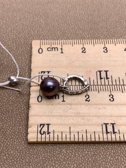 *Кулон Карабин Открывается Черный Жемчуг д.8*8,5мм арт. 3.1110.0.d-034 Вес 1,36 г - фото 292285 *Кулон Карабин Открывается Черный Жемчуг д.8*8,5мм арт. 3.1110.0.d-034 Вес 1,36 г - фото 292285