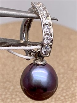 *Кулон Карабин Открывается Черный Жемчуг д.8*8,5мм арт. 3.1110.0.d-034 Вес 1,36 г - фото 292287 *Кулон Карабин Открывается Черный Жемчуг д.8*8,5мм арт. 3.1110.0.d-034 Вес 1,36 г - фото 292287