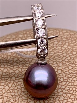 *Кулон Карабин Открывается Черный Жемчуг д.8*8,5мм арт. 3.1110.0.d-034 Вес 1,36 г - фото 292288 *Кулон Карабин Открывается Черный Жемчуг д.8*8,5мм арт. 3.1110.0.d-034 Вес 1,36 г - фото 292288