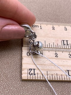 *Кулон Кошка Белый Жемчуг д.7*7,5 д.7,5*8мм арт. 3.0187.0.e-116 Вес 2,72 г - фото 292412